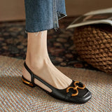 French Vintage Women Sandals Summer Elegant Low Heel Shoes Lazy Casual Muller MartLion a1 2.5cm 41 