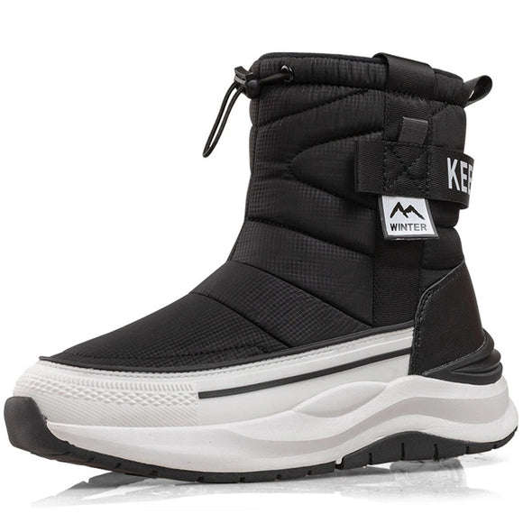  Men's Winter Boots Warm Plush Snow Boots Side Zipper Design Men's Waterproof Couple Cotton Non-slip MartLion - Mart Lion