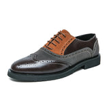 Elegant Men's Dress Shoes Pointed Toe Leather Formal Brogues zapatos de vestir MartLion huang zong 1113 38 CHINA