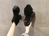 Internal Height Mid-calf Boots in Winter Women Leather Short Boot Office Ladies Tide Shoes MartLion