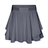 Quick-drying Fake 2-piece Tennis Skirt Liner Side Pocket Anti-lost Workout Yoga Running Shorts for Women Mart Lion Smoke Grey 4 