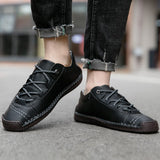 Classic Casual Shoes Men's Lace Up Sewing Leather Outdoor Sneakers Work Daily Mart Lion   