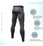 Men's Running Tights Compression Fitness Pants Elastic Running Basketball Sports Workout Tights Gym Running Training Leggings MartLion