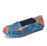 Spring Autumn Women Flats Split Leather Shoes Slip on Ballet Flats Flats Print Moccasins Loafers MartLion