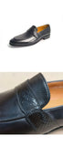 Comfortable Loafer Shoes For Men Casual Daily Wearing Office Handcrafted Black Printing Breathe  Leather Shoe Men MartLion   