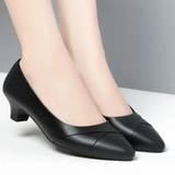 Women Classic Pointed Toe Spring Slip on Square Heel Pumps Elegant Shoes MartLion