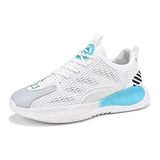 Fujeak Breathable Men's Tennis Shoes Casual Soft Sneakers Lightweight Outdoor Non-slip Running Mart Lion White 39 