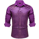Long Sleeve Shirts Men's Metallic Sequins Prom Party Luxury Disco Shirts Designer Clothing MartLion CY-2391 S 