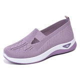 Women's Summer Shoes Mesh Breathable Sneakers Light Slip on Flat Platform Casual Ladies Anti-slip Walking MartLion Light purple 36 