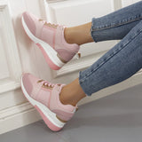 Chunky Sneakers Solid Color Platform Shoes Thick Bottom Zipper Women's Vulcanized Shoes MartLion   