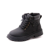 Yellow Boots for Children Breathable Suede Leather Kids Platform Ankle Casual Infantil MartLion black N519 26 CN