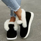 Ladies Ankle Boots Women Winter Warm Plush Fur Snow Suede Leather Shoes Ladies Slip Footwear MartLion   