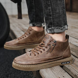 Men Boots Winter Top Leather Shoes Cotton Shoes Ankle Boots Casual Outdoor Shoes Male Sneakers MartLion   