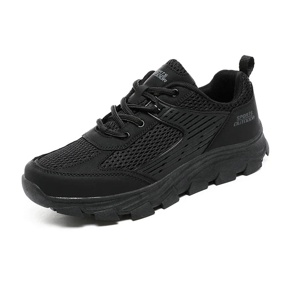 Outdoor Breathable Mesh Casual Sneakers Men's Slip Resistant Lightweight Shoes Trendy Footwear MartLion black 36 