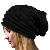 Knitted Hat Unisex Winter Skiing Cycling Outdoor Sports Soft Cold Resistant Warm Pleated Cuffed Cap MartLion   