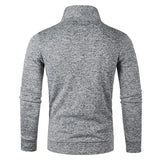 Half Turtleneck Men's Sweaters Button Neck Solid Color Warm Slim Thick Sweatshirts Winter Pullover MartLion   