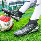  Men's Soccer Shoes Soft TF FG Football Boots Breathable Non-Slip Grass Training Sneakers Cleats Outdoor High Top Sport Footwear MartLion - Mart Lion