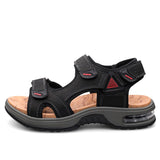 Outdoor Men's Sandals Summer Genuine Leather With Air Cushion Mart Lion Black 38 