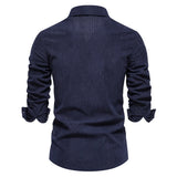 Autumn Cotton Shirt Men's Casual Shirt Lapel Solid Pocket Men's Shirt Autumn MartLion   