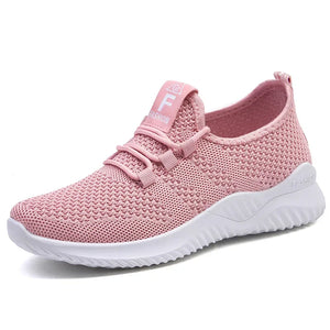 Women Mesh Breathable Casual Sneakers Lace-up Vulcanized Shoes Ladies Platform Sneakers MartLion pink 36 