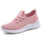 Women Mesh Breathable Casual Sneakers Lace-up Vulcanized Shoes Ladies Platform Sneakers MartLion pink 36 