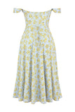 Summer Women's Dress Small Flower Hanging Strap Fresh and Sweet Split Mid Length Dress frock MartLion   