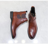 Oxford Men Shoes Leather Party Chelsea Dress Shoes Men Formal Boots For Men Classic Brogue Social Shoe male MartLion