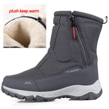 Men's Boots Winter Shoes Warm Snow Mid-calf Warm Thick Plush Winter Women Cotton MartLion men grey 36 