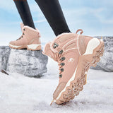 Outdoor High-top Hiking Shoes For Women Snow Boots Winter Warm Plus Fleece Wear-resistant Non-slip Trekking MartLion   