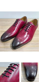 Shoes Oxfords Leather Shoes for Men t Red Social Wedding Evening Party Lace Up MartLion