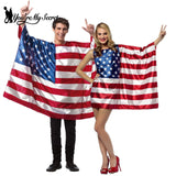 Unisex Adult Carnival American flag Cloak Cosplay Costume Independence Day National World Flag Fancy Dress MartLion   