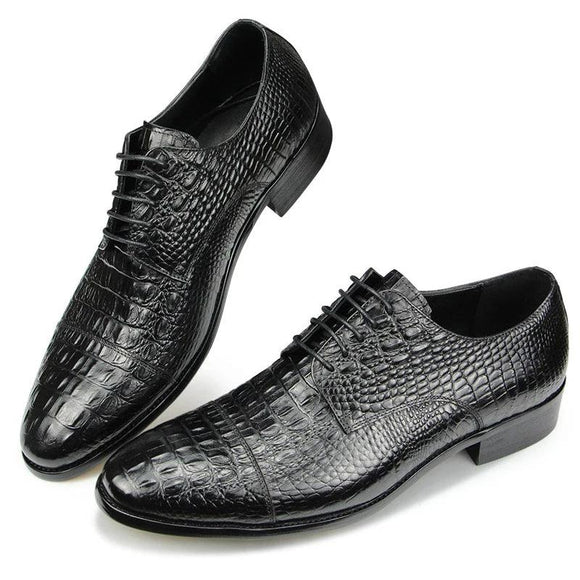 Men's Leather Dress Shoes Handmade Formal Dress Pointed Toe Wedding Party Luxury MartLion   