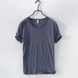 T-Shirt for Men,  Cotton  Monochromatic, O-Neck, Casual Basic Top MartLion Dark Gray 2XL -fits 80-88 kg 