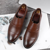 Slip on Men's Shoes Wedding Party Office Casual Dress Summer Breathable Vent Leather Mart Lion   