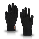 men's warm gloves winter touch screen plus fleece gloves cold warm wool knitted gloves MartLion   