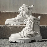 Men's English Style Thick Sole Design Men Boots  Layer Leather Casual Boots