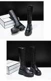 Women's Mid Calf Boots Padded Shoes  Winter Sneakers Punk Style Military Casual White Black Platform Woman MartLion   