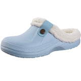 Casual Women Shoes EVA Clogs House Indoor Soft Fur Men's Slippers Outdoor Garden MartLion Light Blue 37-38(9-9.2 inch) CHINA