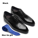 Black Blue Brown Green Men's Formal Social Shoes Genuine Leather Round Cap Toe Oxfords Wedding Dress MartLion   