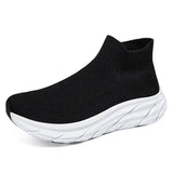 Spring Summer Classic Black Red Socks Shoes Men's Women High-top Trainers Breathable Platform Sneakers MartLion hei bai 917 36 CHINA