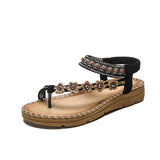 Spring Bohemian Ethnic Style Thick-soled Sandals and Explosive Women Mart Lion Black 36 