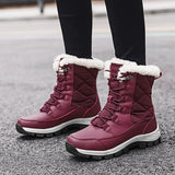 Women Boots with Thick Fur Non-slip Waterproof Winter Ankle Snow Mid-calf Women Platform Winter Cotton MartLion   