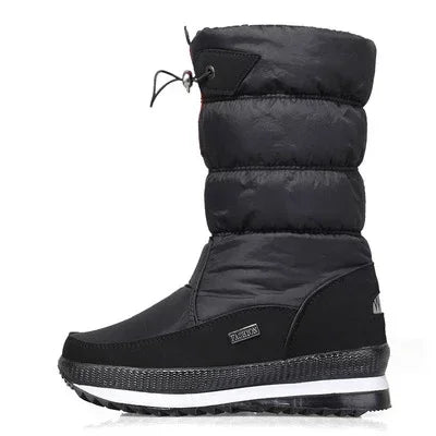 White Women Boots Winter Shoes Warm Plush Mid-calf Boots Waterproof Rubber Non-slip Platform Snow Boots Female MartLion