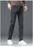 Men's Black Gray Jeans Stretch Classic Slim  Black Denim Pants Elasticity Male  Casual Trousers MartLion   