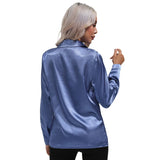 Satin Silk Button Down Shirts for Women Dress Shirts Long Sleeve Blouses Female Shirts MartLion   