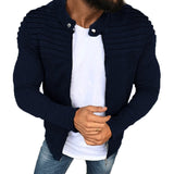 Men's Collar Jackets Black Lightweight Sweatshirts Full Zip Up Neck Long Sleeve Tops with Pocket Winter Outwear Jacket MartLion   