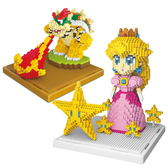 Mini Block Anime King Bowser Model Princess Peach Building Bricks Kids Toys Yoshi Auction Figures Children MartLion   