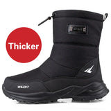 Men's Winter Boots Outdoor Walking Footwear Non-slip waterproof Snow Warm plush Winter Shoes degrees MartLion Black 91 39 