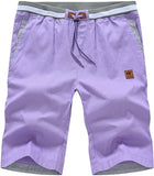Casual Shorts Soft Sweatpants men's Breathable Clothing Twill Pants Elastic Summer Clothes Drawstring Mart Lion Purple 32 