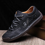 Leather Casual Men Shoes Breathable Ourdoor Shoes Men MartLion Black 2 41 